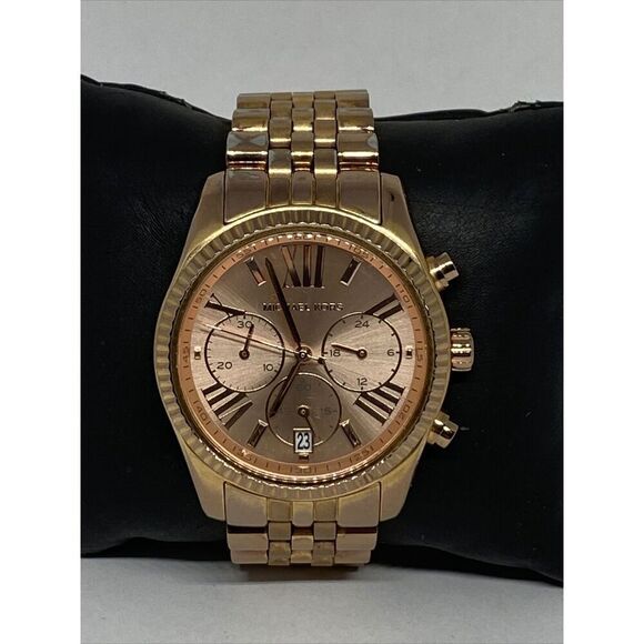 Michael Kors Lexington MK5569 Women Stainless Steel Analog Rose Dial Watch MP160
